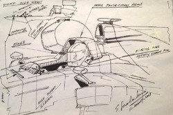 Boceto de Enrique Scalabroni parabrisas activos