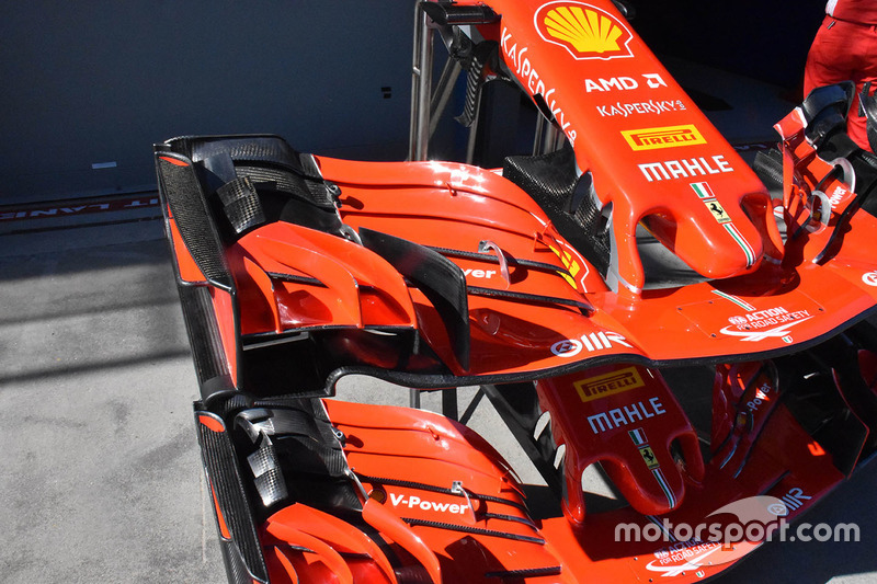 Ferrari SF71H : vue détaillée de l'aileron avant