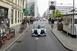 Formula 1 World Champion, Nico Rosberg, drives the Formula E Gen2 car around the streets of Berlin