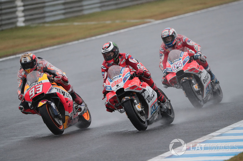 Марк Маркес, Repsol Honda Team, Хорхе Лоренсо, Ducati Team, Андреа Довіціозо, Ducati Team
