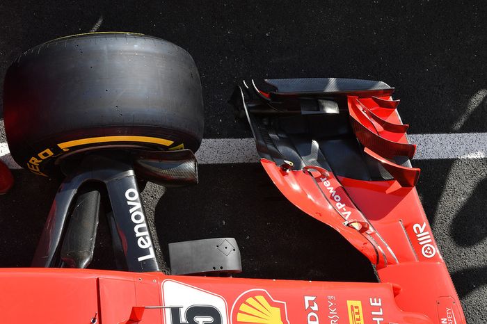 Detalle del alerón delantero del Ferrari SF71H
