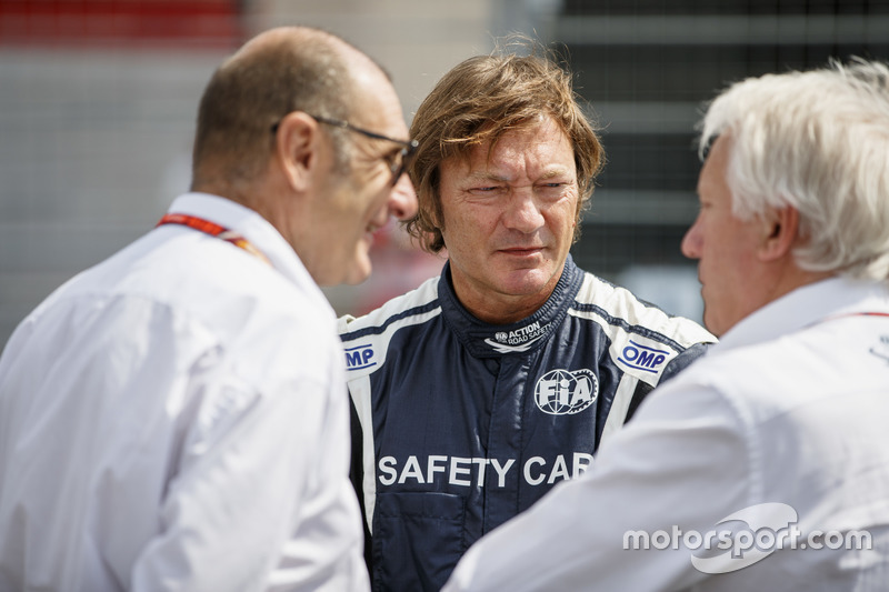 Charlie Whiting, Race Director, FIA, Bruno Michel, and Marco Codello