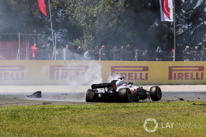 Kazalı araç, Romain Grosjean, Haas F1 Team VF-18