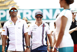 Felipe Massa, Williams, with Felipe Nasr, Sauber, in the drivers parade