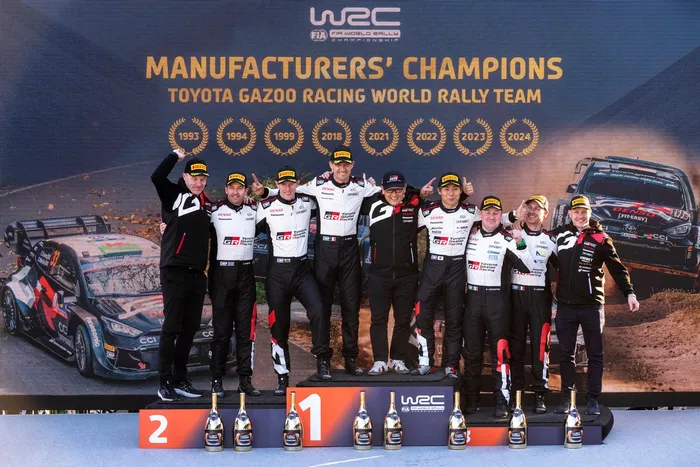 Manufactures Champion, Jari-Matti Latvala, Team principal Toyota Gazoo Racing, Elfyn Evans, Scott Martin, Toyota Gazoo Racing WRT Toyota GR Yaris Rally1, Sébastien Ogier, Vincent Landais, Toyota Gazoo Racing WRT Toyota GR Yaris Rally1, Takamoto Katsuta, A