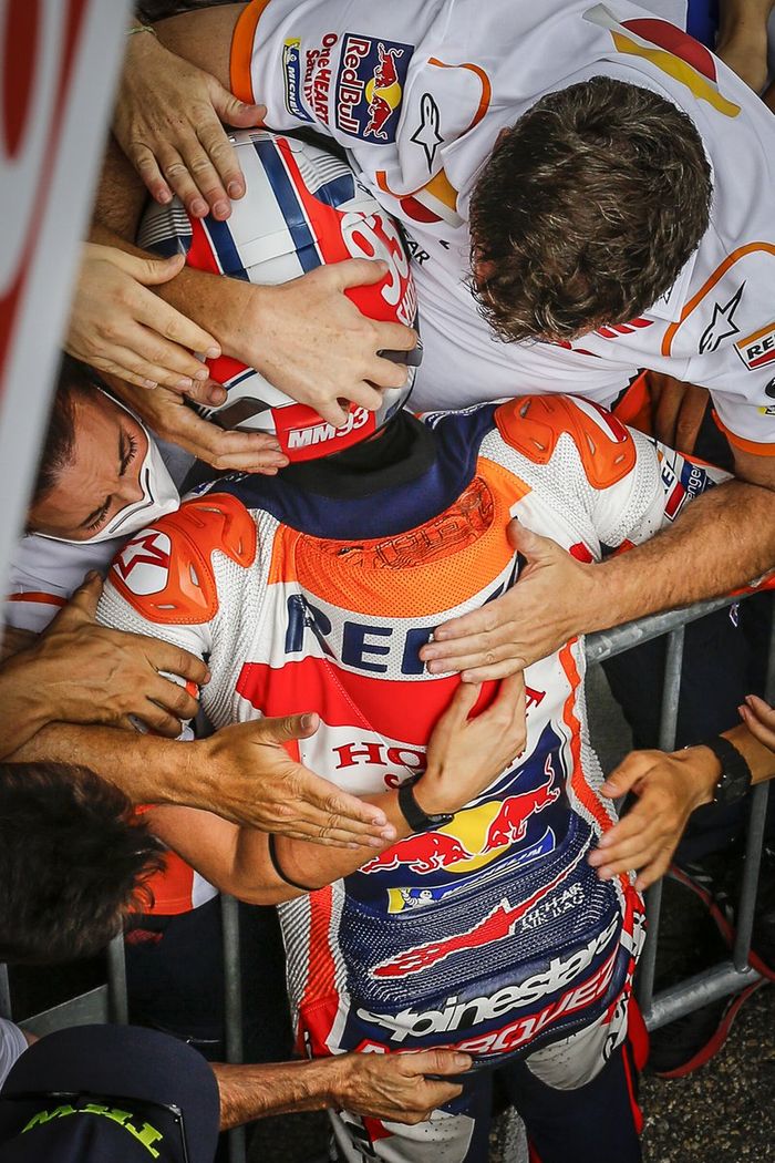 Ganador Marc Márquez, Repsol Honda Team celebra