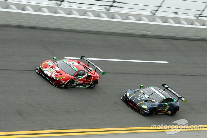 #21 Af Corse Ferrari 488 GT3, GTD: Nicklas Nielsen, Daniel Serra, Matteo Cressoni, Simon Mann, #23 Heart of Racing Team Aston Martin Vantage GT3, GTD: Ian James, Darren Turner, Ross Gunn, Roman De Angelis