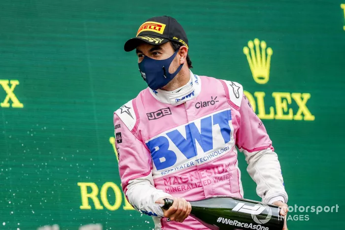 Podio: segundo lugar Sergio Pérez, Racing Point