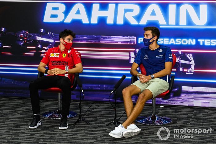 Charles Leclerc, Ferrari, y George Russell, Williams