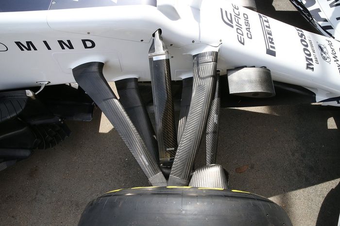 Detalle de la suspensión delantera del AlphaTauri AT01