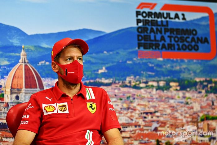 Sebastian Vettel, Ferrari en la conferencia de prensa