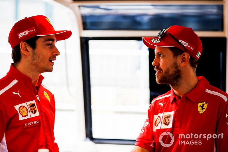 Sebastian Vettel, Ferrari and Charles Leclerc, Ferrari on the way to the Federation Square event