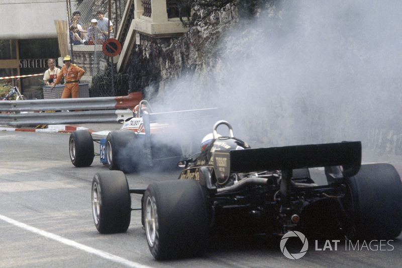 Elio de Angelis, Lotus 91-Ford Cosworth, Eddie Cheever, Ligier JS19-Matra