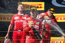 Podium: race winner Sebastian Vettel, Ferrari