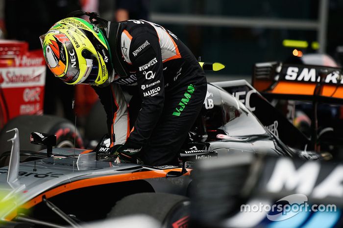 Sergio Pérez, Sahara Force India F1 VJM09 en parc ferme