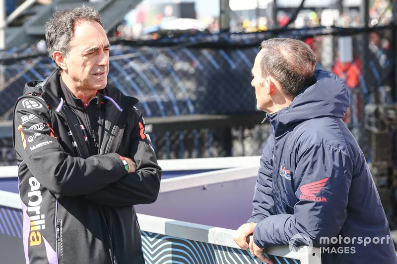 Alberto Puig, Team Principal Repsol Honda Team, Romano Albesiano, Aprilia Racing Manager