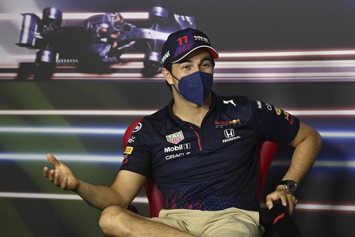 Sergio Pérez, Red Bull Racing en la conferencia de prensa