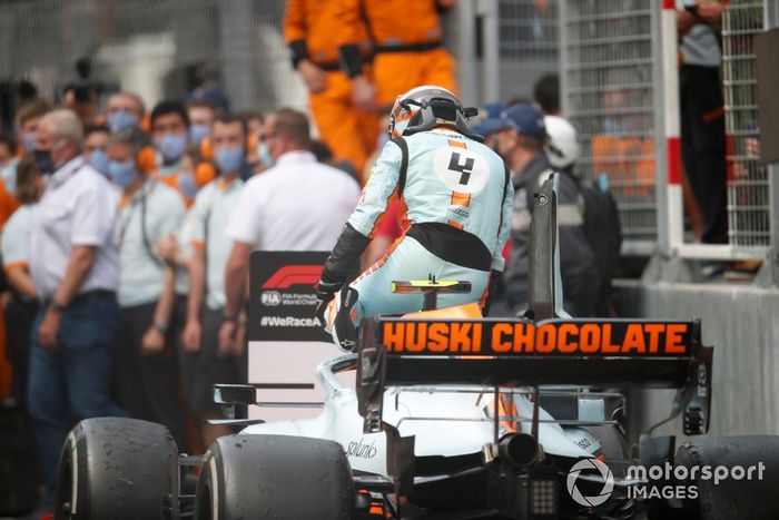Lando Norris, McLaren, tercer lugar en Parc Ferme