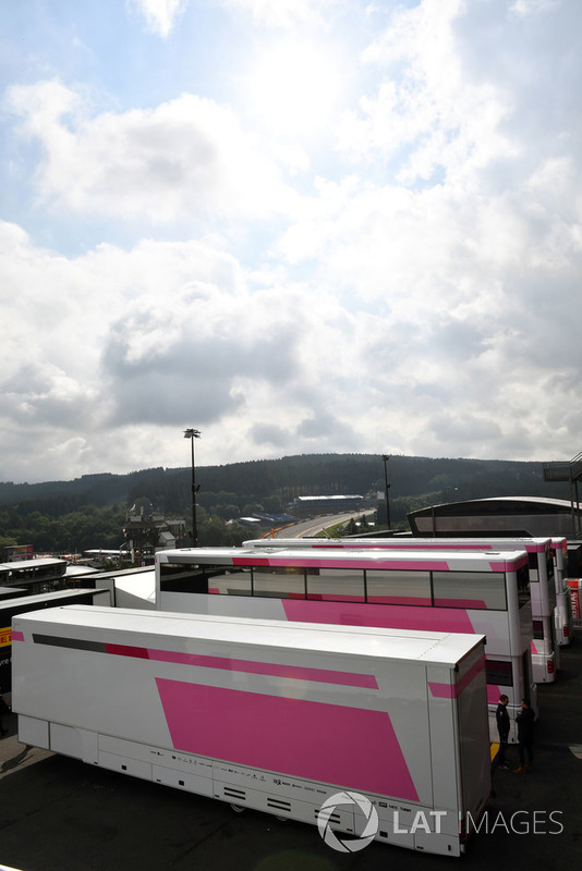 Racing Point Force India F1 Team trucks