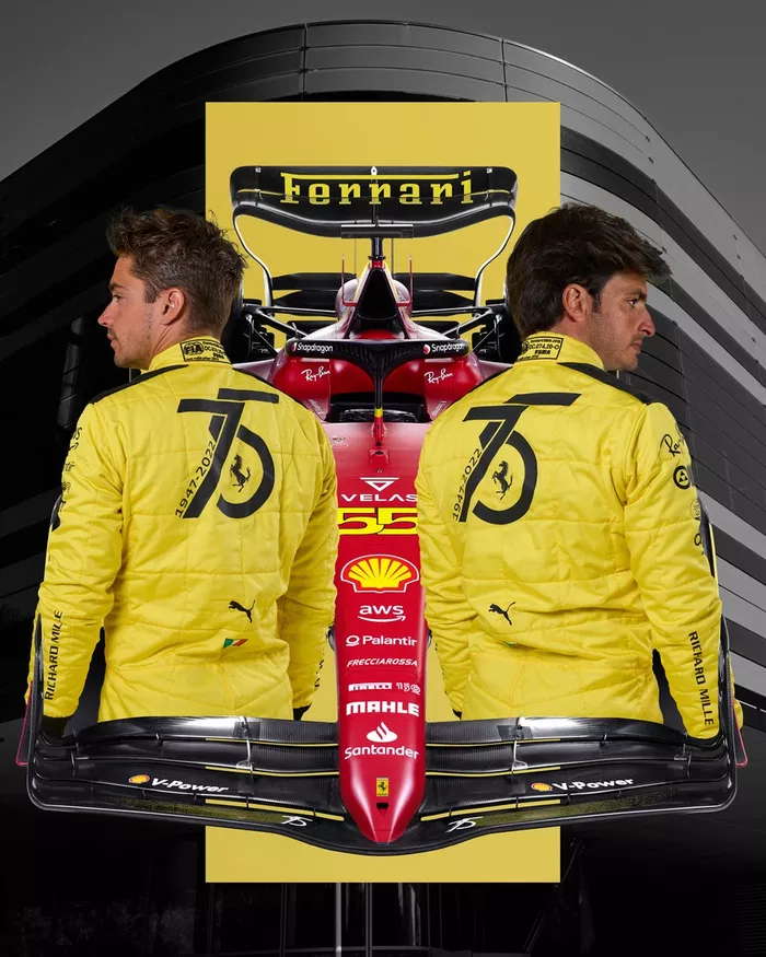 Charles Leclerc, Carlos Sainz, Ferrari F1-75 Italian GP livery