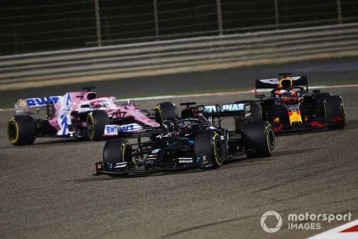 Lewis Hamilton, Mercedes F1 W11, Max Verstappen, Red Bull Racing RB16, Sergio Pérez, Racing Point RP20
