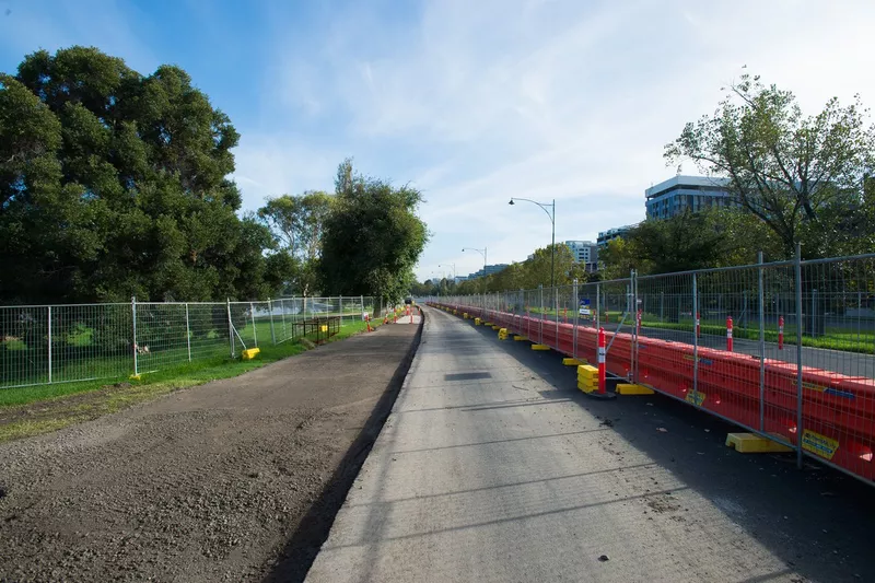 Les travaux au virage 13