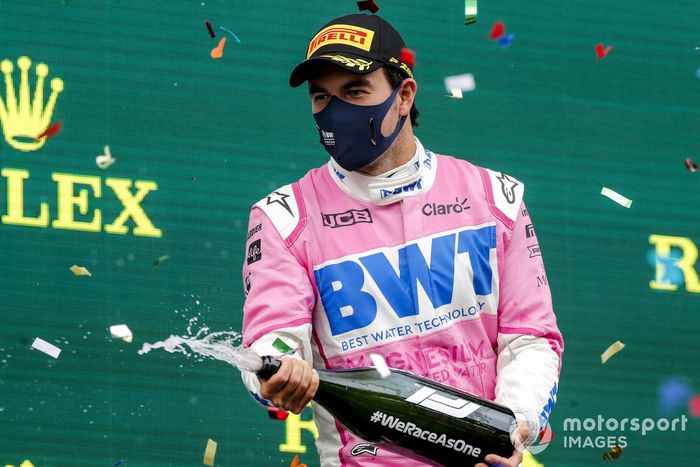 Podio: segundo lugar Sergio Pérez, Racing Point