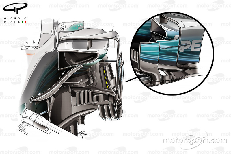 Mercedes W08 bargeboards