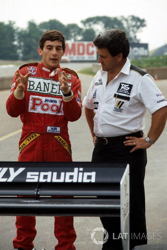 Ayrton Senna, habla de su primera vuelta en el Williams FW08C con Allan Challis manager del equipo