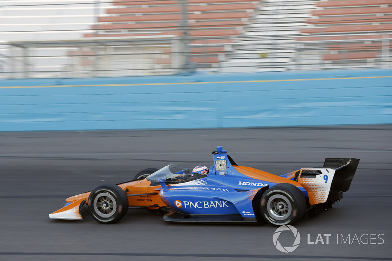 Scott Dixon, Chip Ganassi Racing Honda prueba el aeroscreen