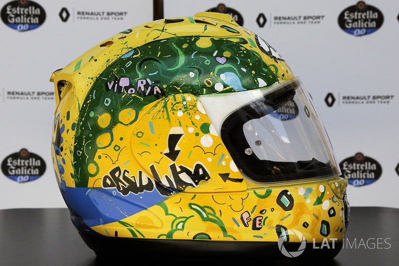 Kask, Carlos Sainz Jr., Renault Sport F1 Team, tasarımcı: Shock Maravillha