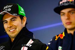 Sergio Pérez, Force India, Max Verstappen, Red Bull Racing, en la conferencia de prensa