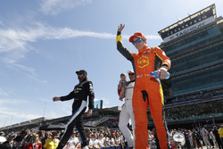 J.R. Hildebrand, Dreyer & Reinbold Racing Chevrolet, Oriol Servia, Scuderia Corsa with RLL Honda, Zach Veach, Andretti Autosport Honda