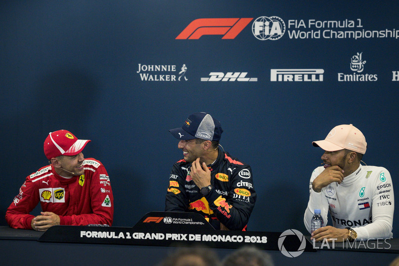 Sebastian Vettel, Ferrari, Daniel Ricciardo, Red Bull Racing, Lewis Hamilton, Mercedes-AMG F1