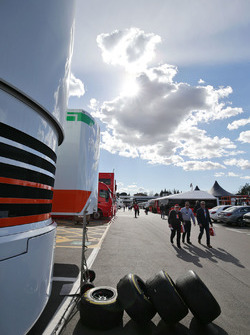 Pirelli tyres in the paddock