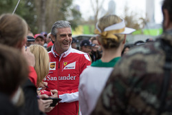 Maurizio Arrivabene, Ferrari Team Principal with fans