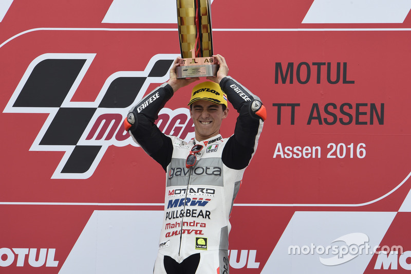 Podium: winner Francesco Bagnaia, Aspar Team Mahindra