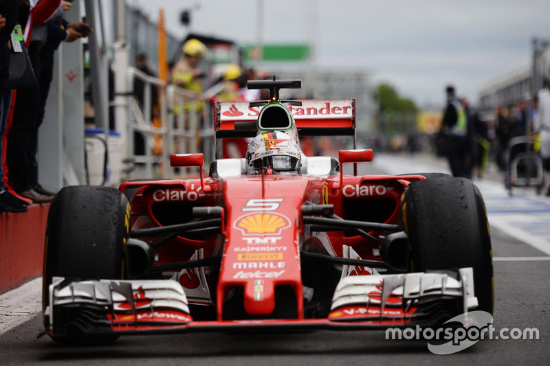 Sebastian Vettel, Ferrari SF16-H enters parc ferme