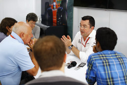 Eric Boullier, Racing Director, McLaren, including Adam Cooper, Dieter Rencken, Lawrence Barretto