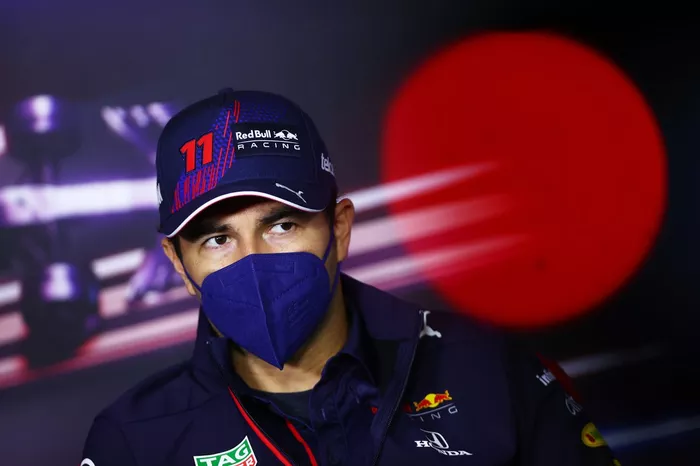 Sergio Pérez, Red Bull Racing durante la conferencia de prensa