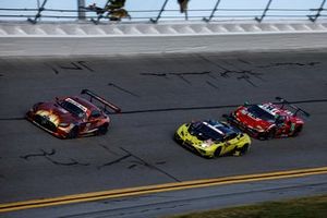 #75 Sun Energy 1 Mercedes AMG GT3: Kenny Habul, Jules Gounon, Luca Stolz, Maro Engel, #60 Iron Lynx Lamborghini Huracan GT3 EVO2: Claudio Schiavoni, Matteo Cressoni, Romain Grosjean, Matteo Cairoli, #21 AF Corse Ferrari 296 GT3: Simon Mann, Francois Heria