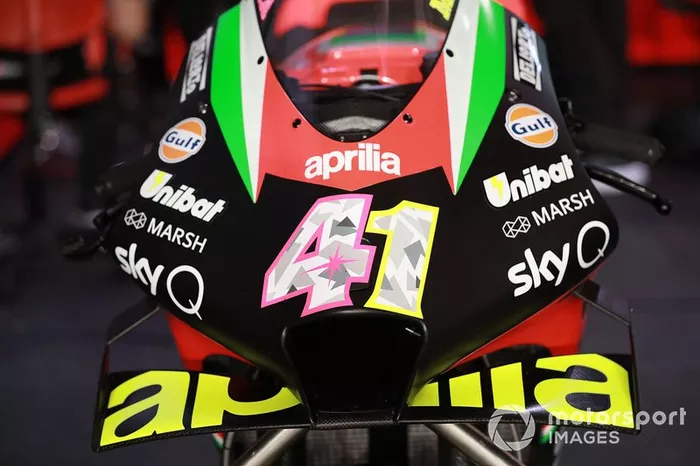 Detalle de la moto de Aleix Espargaro, Aprilia Racing Team Gresini