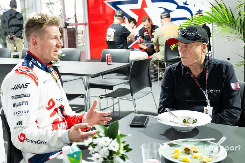 Nico Hulkenberg, Haas F1 Team, with Gene Haas, Owner and Founder, Haas F1 Team