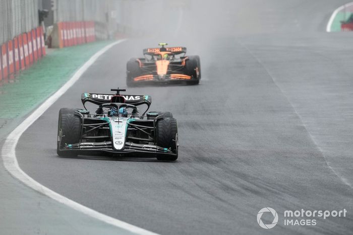 George Russell, Mercedes F1 W15, Lando Norris, McLaren MCL38