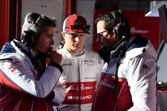 Xevi Pujolar,Alfa Romeo Racing Head of Track Engineering and Kimi Raikkonen, Alfa Romeo Racing