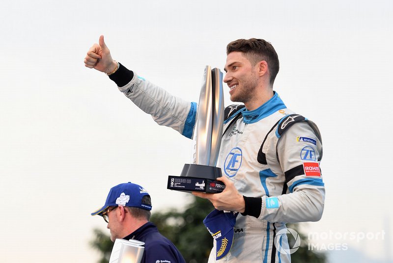 Edoardo Mortara, Venturi Formula E celebrates 2nd position on the podium