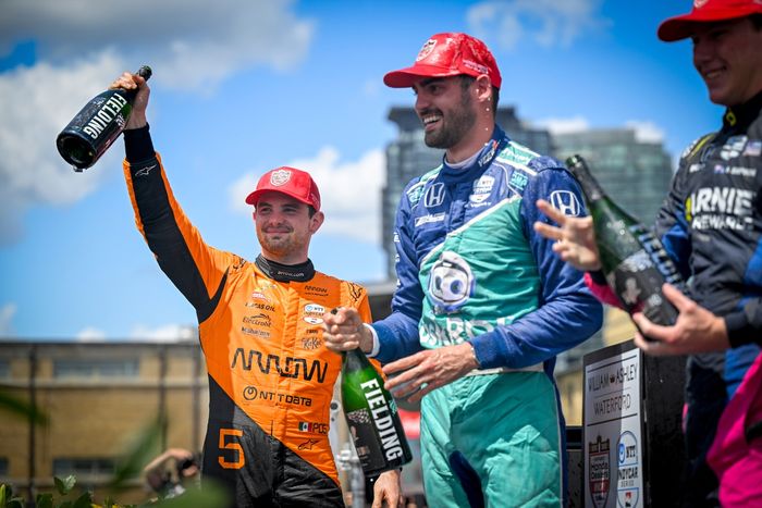 Patricio O'ward, Arrow McLaren, Rinus Veekay, Dale Coyne Racing, Kyffin Simpson, Chip Ganassi Racing