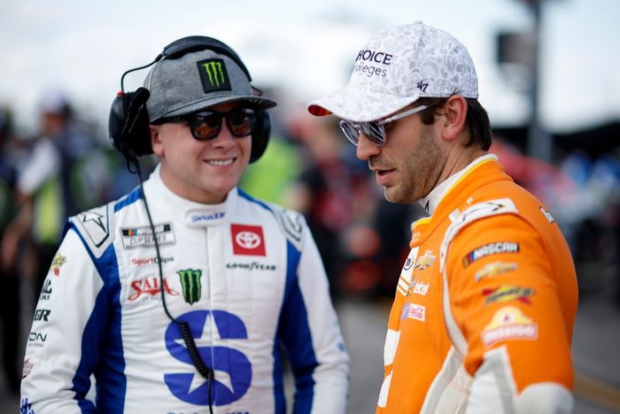 Daniel Suarez, Trackhouse Chevrolet, Ty Gibbs, Joe Gibbs Racing Toyota