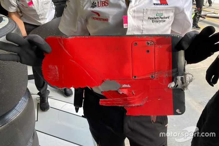 Parte de un monoplaza en el coche de Valtteri Bottas, Mercedes F1 W11