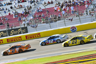 Brad Keselowski, Team Penske, Ford Fusion Autotrader, Ryan Blaney, Team Penske, Ford Fusion PPG and Joey Logano, Team Penske, Ford Fusion Shell Pennzoil